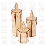 Caja de Vela Navideña - Archivos Cortados por Láser SVG DXF PDF Ai para Glowforge - Descarga Instantánea - Imagen 2