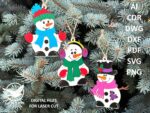 Adorno Navideño en SVG de Muñeco de Nieve para Corte Láser - Diseño Creativo y Festivo - Imagen 2