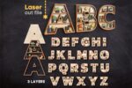 Alfabeto SVG para Corte Láser - Letras Decorativas para Glowforge, Monogramas e Interior