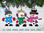 Adorno Navideño en SVG de Muñeco de Nieve para Corte Láser - Diseño Creativo y Festivo