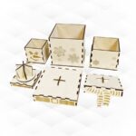 Caja de Regalo Navideña Muñeco de Nieve - Patrón DXF SVG para Corte y Grabado Láser - Imagen 4