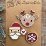 Archivo SVG de Imanes Navideños de Papá Noel y Rudolph para Corte Láser y Glowforge - Descarga Instantánea