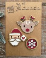 Archivo SVG de Imanes Navideños de Papá Noel y Rudolph para Corte Láser y Glowforge - Descarga Instantánea