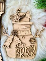 Archivo SVG de corte láser de muñeco de nieve y copo de nieve para decoración navideña Glowforge - Imagen 5