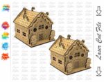 Adornos Navideños Laser Cut SVG - 6 Estilos de Casas para Decoración y Regalos Navidad - Imagen 8