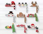 Esquinas de Puertas de Navidad Svg | Gnomos, Gingerman y Santa para Corte Láser y Decoración Navideña