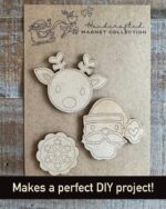 Archivo SVG de Imanes Navideños de Papá Noel y Rudolph para Corte Láser y Glowforge - Descarga Instantánea - Imagen 4