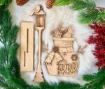 Archivo SVG de corte láser de muñeco de nieve y copo de nieve para decoración navideña Glowforge - Imagen 2