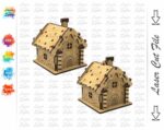 Adornos Navideños Laser Cut SVG - 6 Estilos de Casas para Decoración y Regalos Navidad - Imagen 9