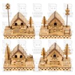 Casas de Navidad para Corte Láser | SVG, DXF, PDF, Ai | Descarga Instantánea de Decoración Navideña