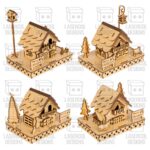 Casas de Navidad para Corte Láser | SVG, DXF, PDF, Ai | Descarga Instantánea de Decoración Navideña - Imagen 2