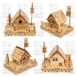 Casas de Navidad para Corte Láser | SVG, DXF, PDF, Ai | Descarga Instantánea de Decoración Navideña - Imagen 3