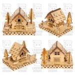 Casas de Navidad para Corte Láser | SVG, DXF, PDF, Ai | Descarga Instantánea de Decoración Navideña - Imagen 6