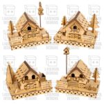 Casas de Navidad para Corte Láser | SVG, DXF, PDF, Ai | Descarga Instantánea de Decoración Navideña - Imagen 7