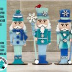 Cascanueces de Invierno SVG para Glowforge - Diseño de Bandeja Escalonada con Muñeco de Nieve