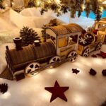 Tren de Navidad SVG y DXF para Corte Láser - Plantilla Lightburn para Decoración Festiva