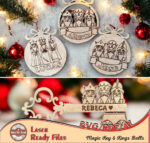 Llave Mágica y Reyes Magos de Madera - Plantillas Corte Láser SVG para Decoración Navideña