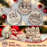 Llave Mágica y Reyes Magos de Madera - Plantillas Corte Láser SVG para Decoración Navideña