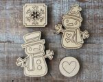 Set de Imanes Temática Muñeco de Nieve - Archivo SVG Listo para Corte Láser Glowforge - Imagen 5