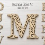 Letras del alfabeto floral A-Z para corte láser | Archivos SVG decorativos elegantes y vectoriales