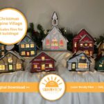 Pueblo Navideño Alpino: 9 Diseños para Corte Láser en SVG, PDF y DXF - Descarga Instantánea