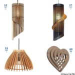 Lámpara colgante de madera cortada con láser - 40+ diseños personalizables en 3, 4 y 5 mm - Imagen 2