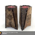 Portavelas cortado con láser - Archivos SVG, PDF, CDR para diseño personalizado y manualidades