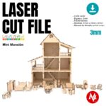 Planos Digitales para Casa de Muñecas Cortados con Láser | Archivos PDF, SVG, DXF para Glowforge y CNC - Imagen 2
