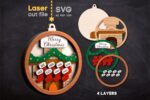 Paquete SVG de Chimenea y Calcetines Navidad para Cortar con Láser y para el Árbol de Navidad - Imagen 3