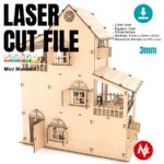 Planos Digitales para Casa de Muñecas Cortados con Láser | Archivos PDF, SVG, DXF para Glowforge y CNC - Imagen 4