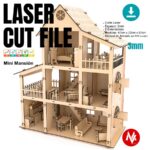Planos Digitales para Casa de Muñecas Cortados con Láser | Archivos PDF, SVG, DXF para Glowforge y CNC