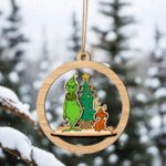 Adorno navideño Grinch cortado con láser - Archivo SVG para Glowforge y decoración festiva - Imagen 3