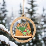 Adorno navideño Grinch cortado con láser - Archivo SVG para Glowforge y decoración festiva - Imagen 5