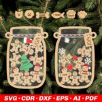 Familia de Pan de Jengibre Personalizada para Navidad con Mascotas - Archivo para Corte Láser SVG DXF