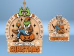 Adorno de Cuenta Regresiva de Navidad SVG | Calendario Grinchmas Cortado con Láser para Glowforge