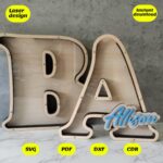 Bancos de Letras 20 cm para Corte Láser - Set de 26 Letras + Regalo | Archivos Digitales CDR, DXF, AI, SVG, PDF