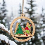 Adorno navideño Grinch cortado con láser - Archivo SVG para Glowforge y decoración festiva - Imagen 4