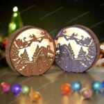 Lámpara Navideña con Reno y Papá Noel - Pack de 3 Archivos SVG y DXF para Corte Laser Glowforge - Imagen 4