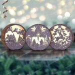 Lámpara Navideña con Reno y Papá Noel - Pack de 3 Archivos SVG y DXF para Corte Laser Glowforge - Imagen 3