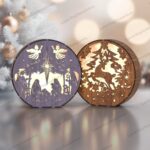 Lámpara Navideña con Reno y Papá Noel - Pack de 3 Archivos SVG y DXF para Corte Laser Glowforge - Imagen 5