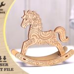 Caballo Balancín Navideño para Cortar con Láser - Plantillas DXF y SVG para Juguetes Infantil