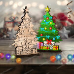 Plantilla SVG de Árbol de Navidad Cortado con Láser para Glowforge y Cricut - Decoración DIY Vector CNC - Imagen 4