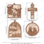 Bolas de Navidad SVG para adornos de árbol - Paquete de 16, archivos cortados con láser para Glowforge - Imagen 2