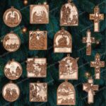 Bolas de Navidad SVG para adornos de árbol - Paquete de 16, archivos cortados con láser para Glowforge