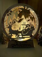 Lámpara navideña cortada con láser, candelabro nevado, decoración invernal y luz de noche - Imagen 6