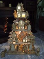 Archivo vectorial de pueblo navideño para corte láser - Diseño decorativo para fiestas - Imagen 5