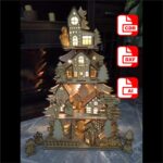 Archivo vectorial de pueblo navideño para corte láser - Diseño decorativo para fiestas