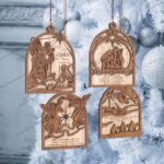 Bolas de Navidad SVG para adornos de árbol - Paquete de 16, archivos cortados con láser para Glowforge - Imagen 5