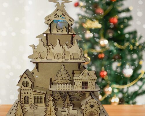 Archivos SVG y DXF para Árbol de Navidad - Corte Láser para Villaggio Navideño