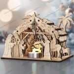 Miniaturas Natividad Cortadas a Láser SVG para Decoración de Mesa Navideña - Patrón Vectorial CNC DXF